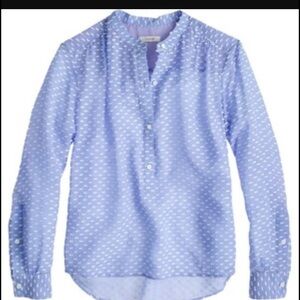 J. Crew Blue Polka Dot Blouse